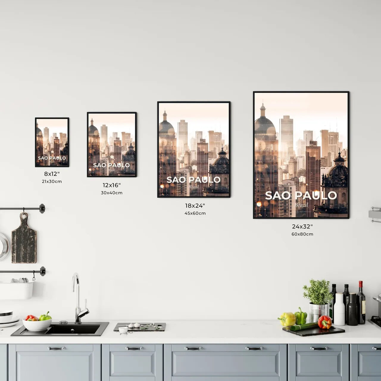 Sao Paulo City Skyline Stars Poster Office Art