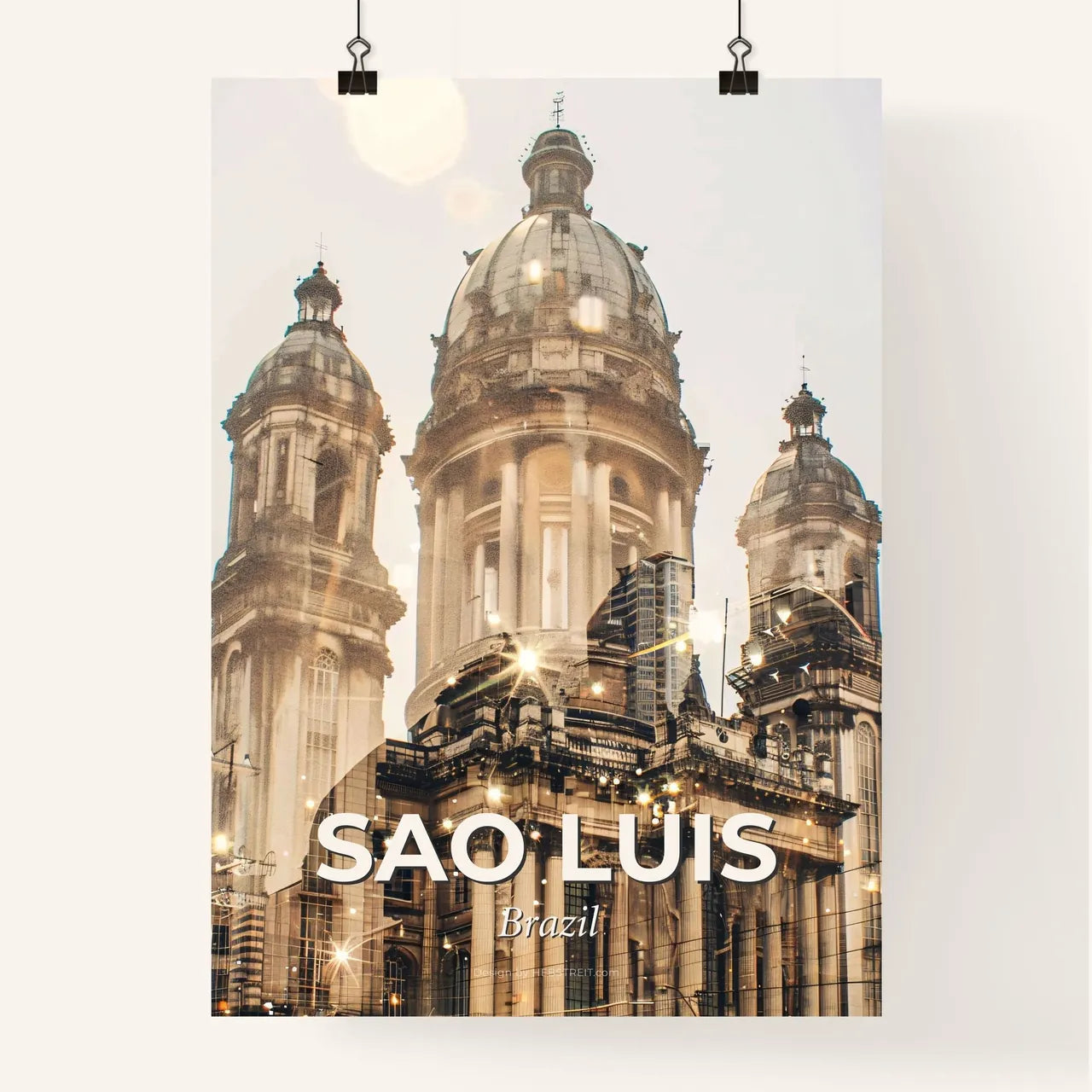Sao Luis City Skyline Composite Poster Poster