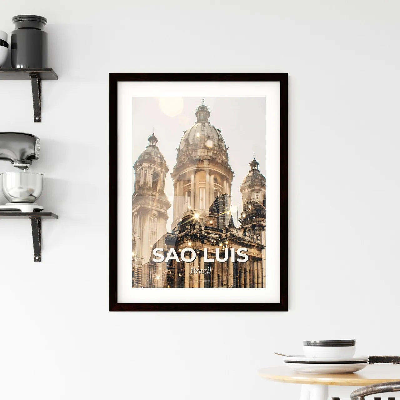 Sao Luis City Skyline Composite Poster Framed Print
