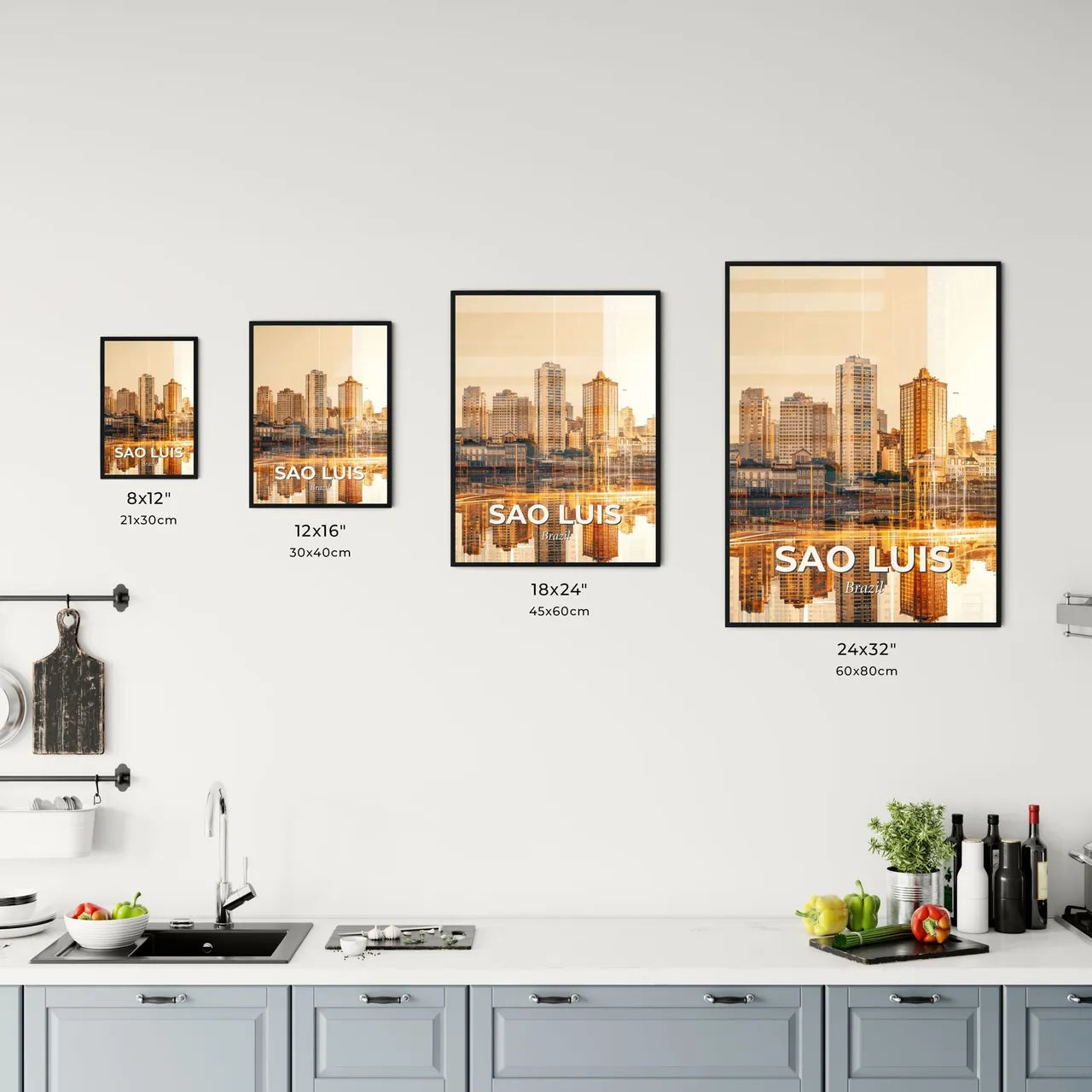 Sao Luis City Skyline Architecture Composite Art Poster Office Art