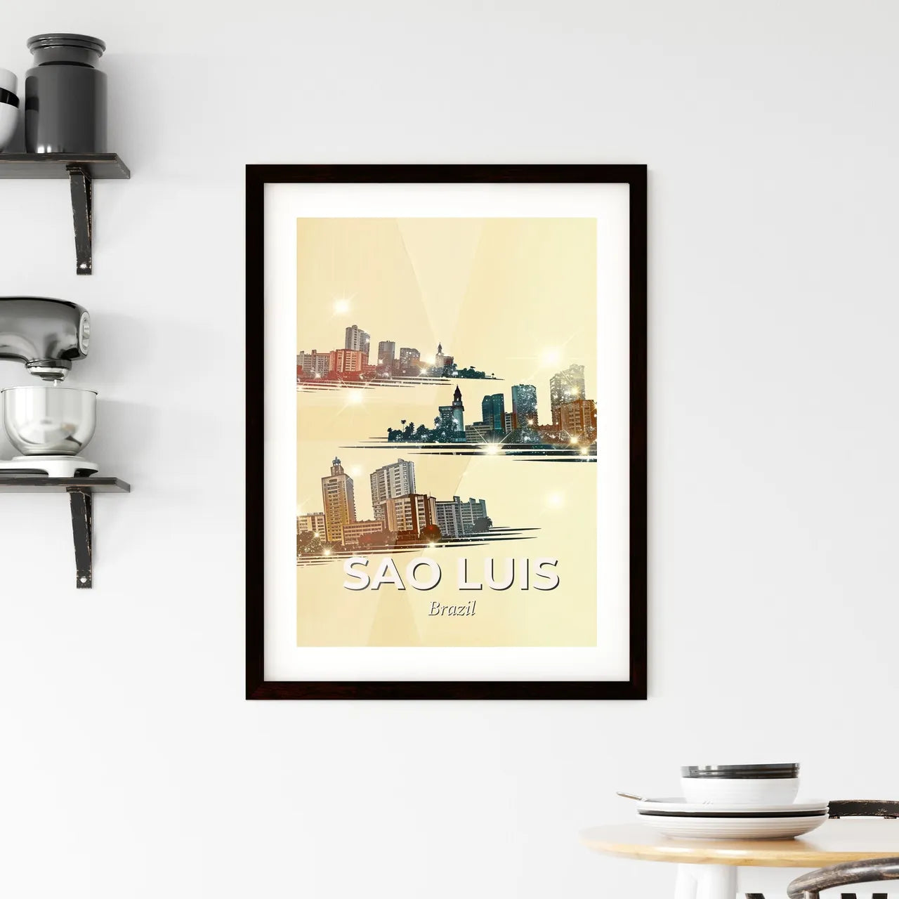Sao Luis: Vibrant Skyline and Architecture Tapestry Framed Print