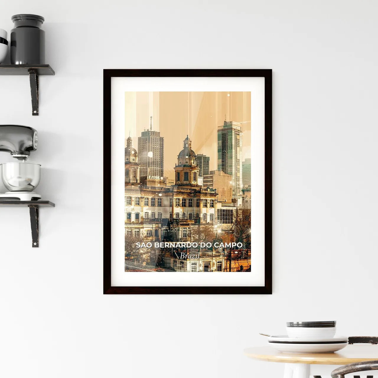 Sao Bernardo do Campo Skyline Art Poster Framed Print