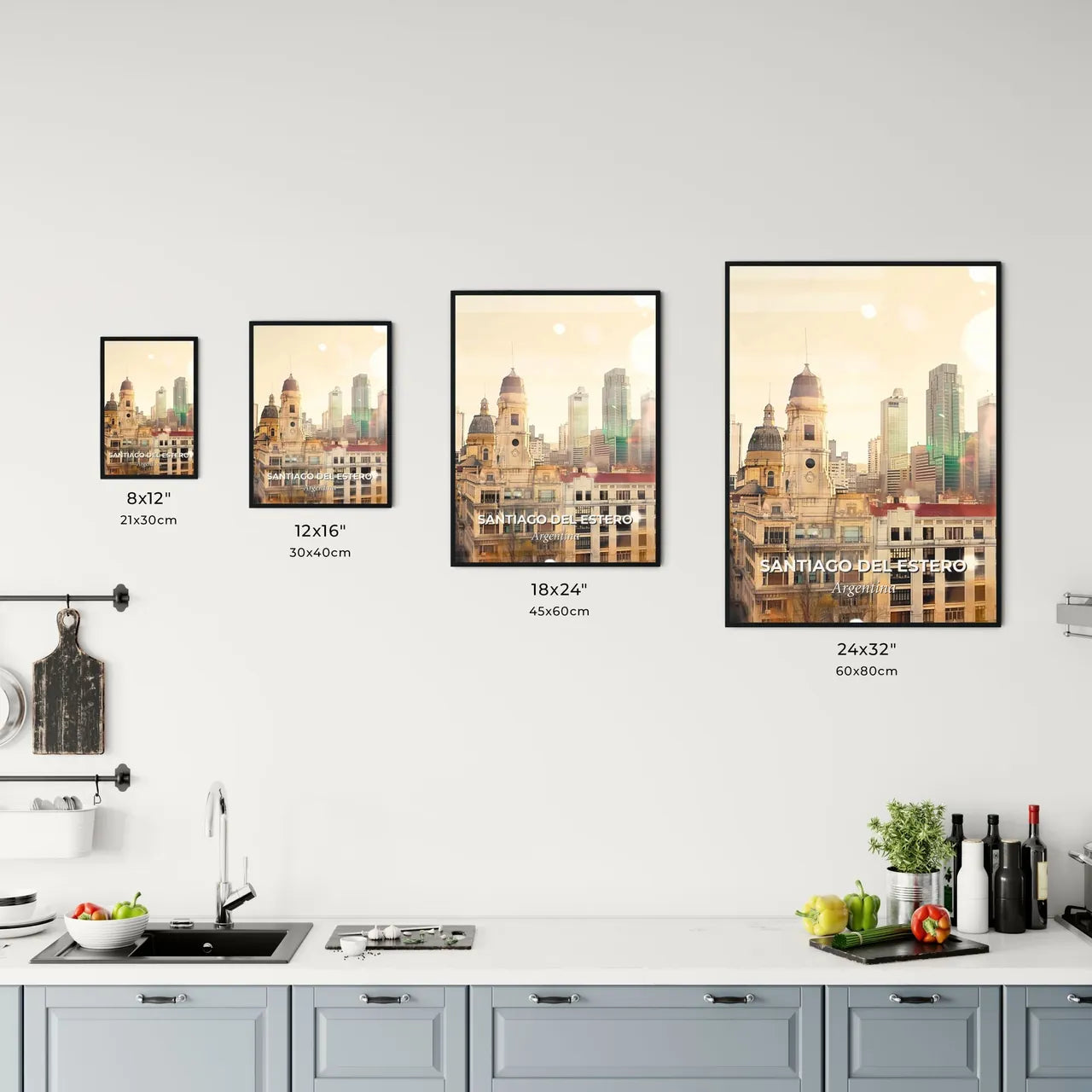Santiago del Estero City Skyline Night Composite Art Office Art