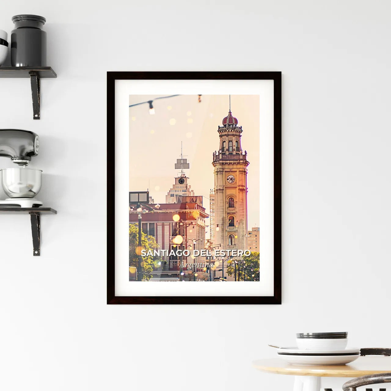 Santiago del Estero City Skyline Art Poster Framed Print