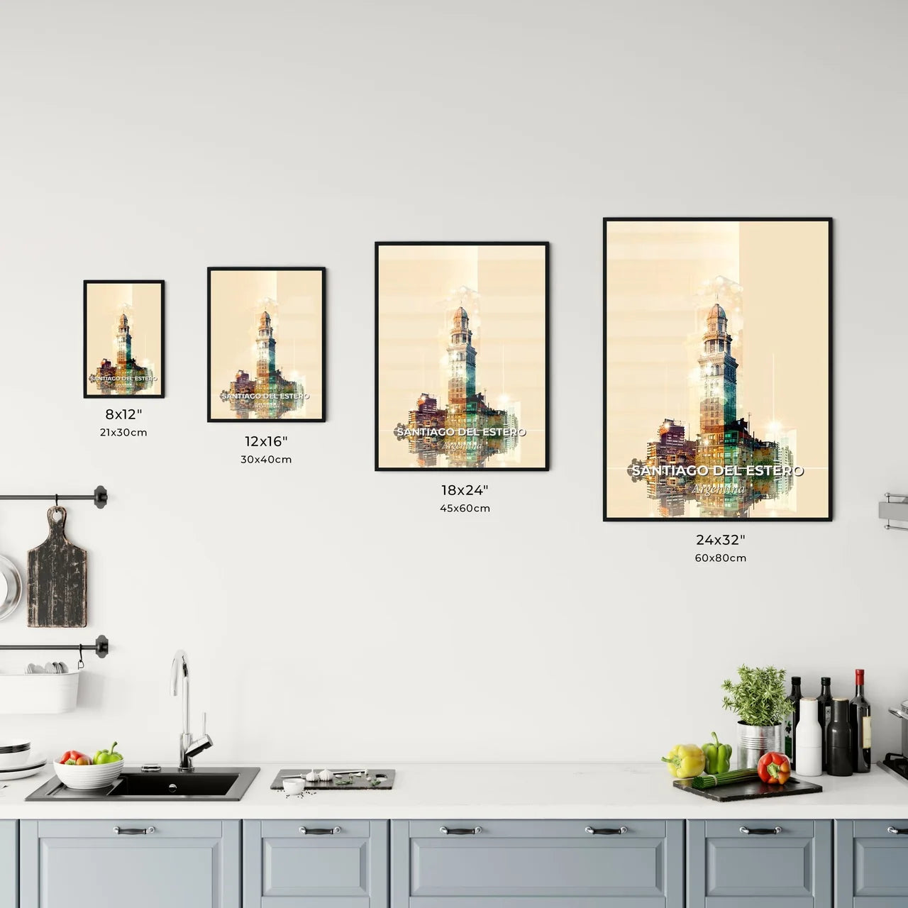 Santiago del Estero Skyline Art: Local Icons in Double Exposure Office Art