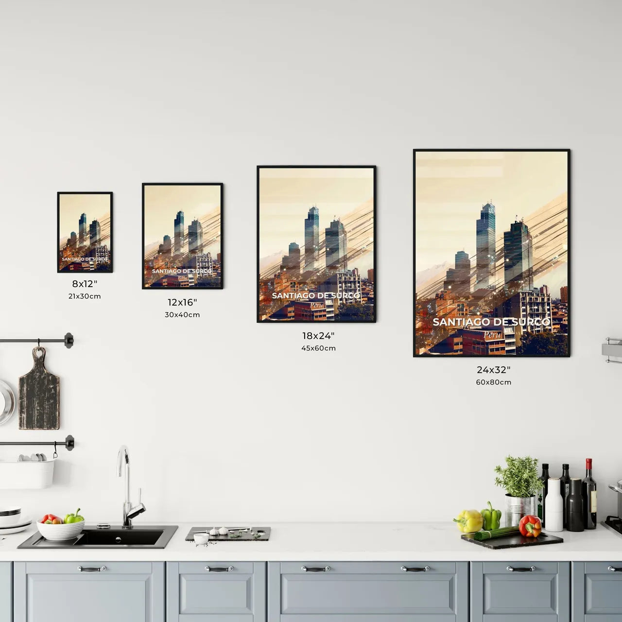 Santiago de Surco: City Skyline Double Exposure Office Art