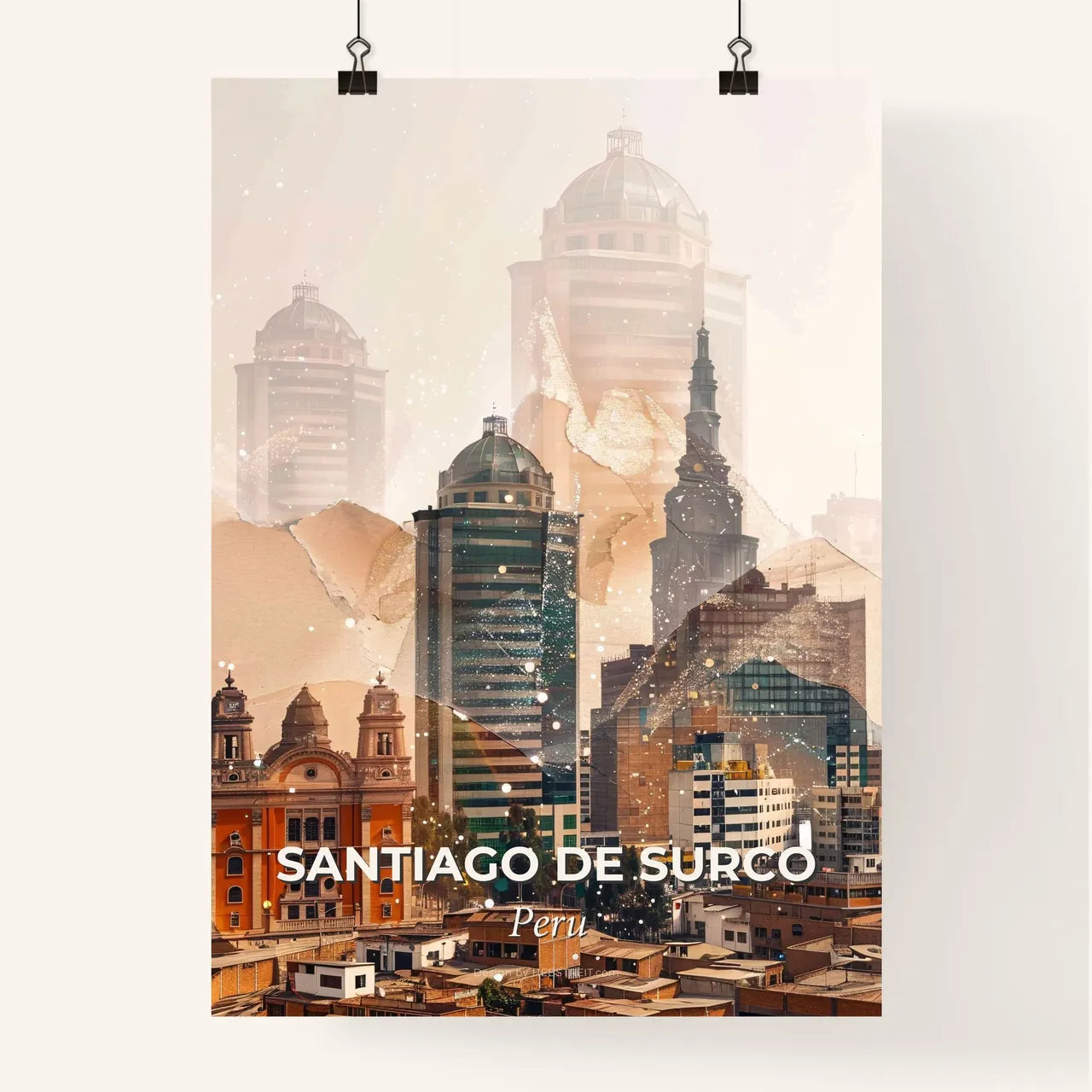 Santiago de Surco: City Skyline Composite Art Poster