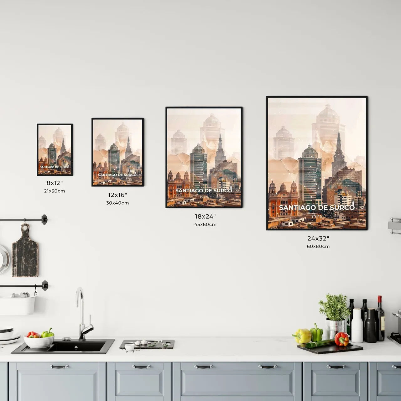 Santiago de Surco: City Skyline Composite Art Office Art