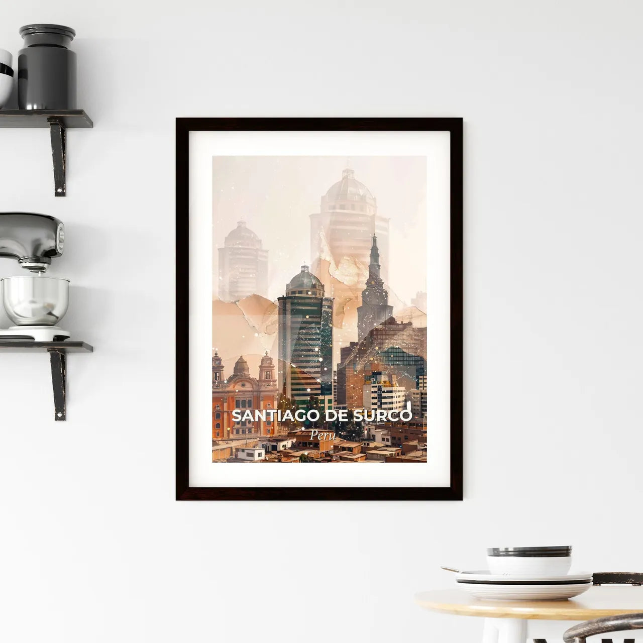 Santiago de Surco: City Skyline Composite Art Framed Print