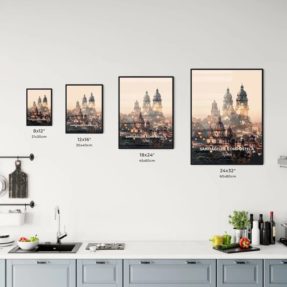 Santiago Composite Art: Skyline and Local Icons Office Art