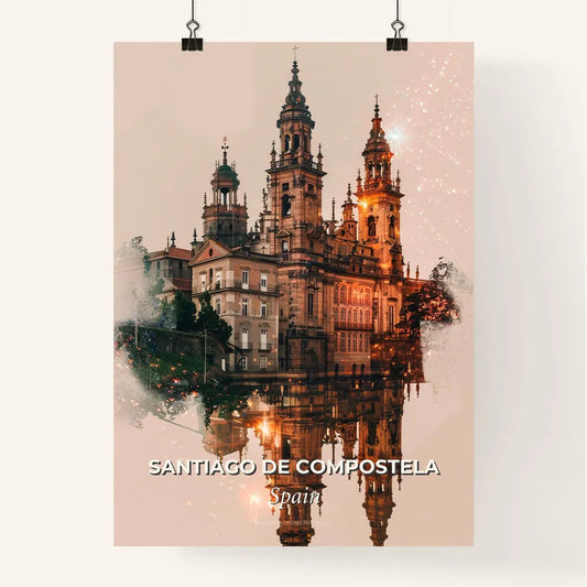 Santiago de Compostela: City Icons in Double Exposure Poster