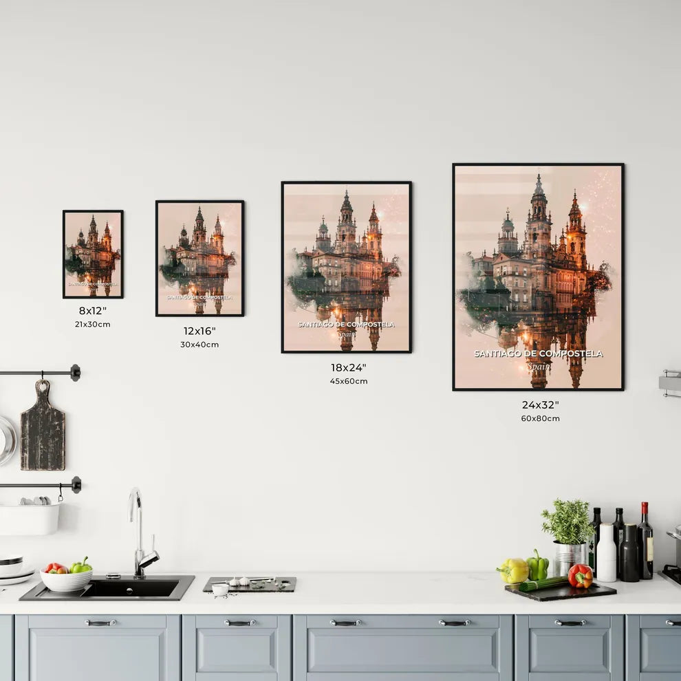 Santiago de Compostela: City Icons in Double Exposure Office Art