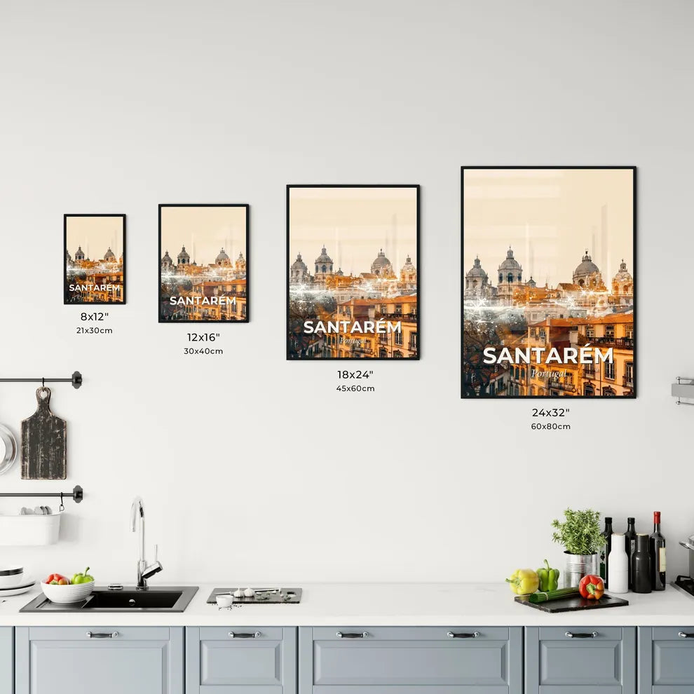 Santarém Skyline Icons Composite Art Bright Beige Office Art