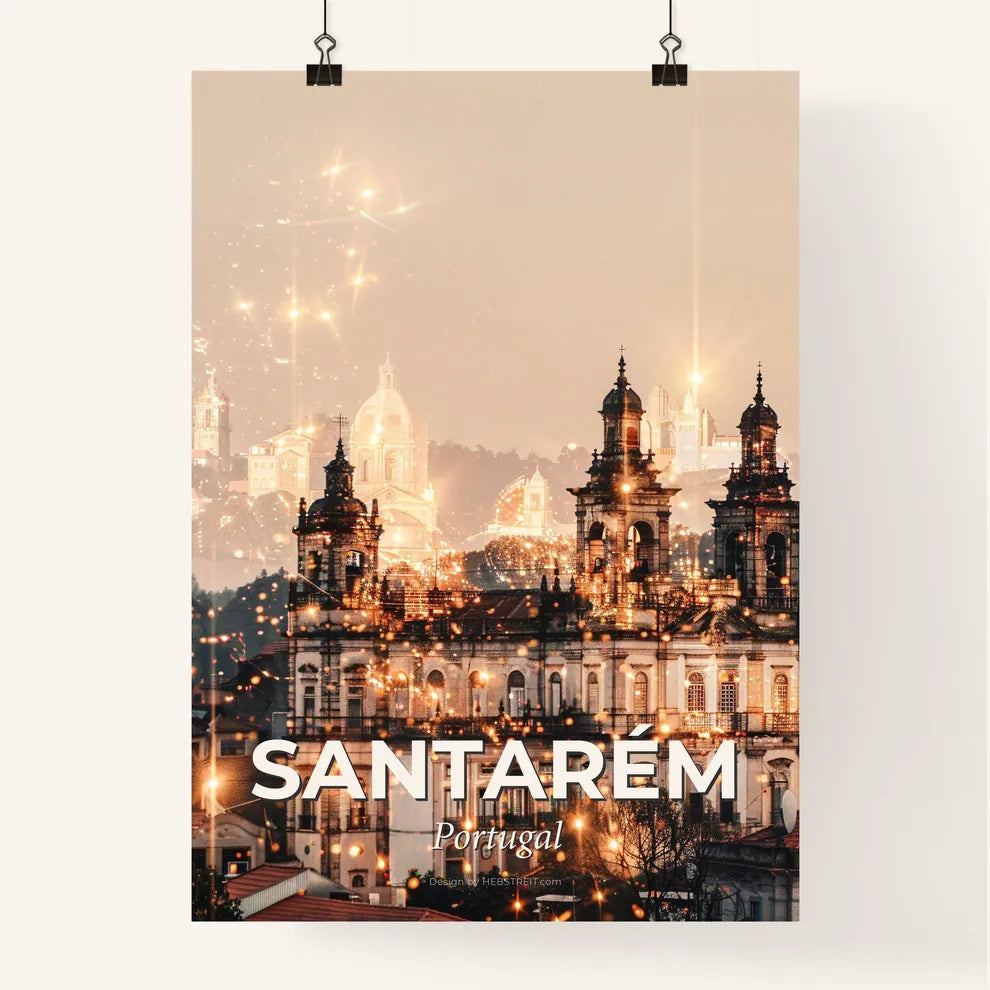 Santarém Skyline Art: Double Exposure, Bright Paper Poster