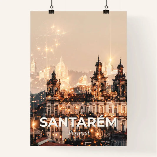 Santarém Skyline Art: Double Exposure, Bright Paper Poster