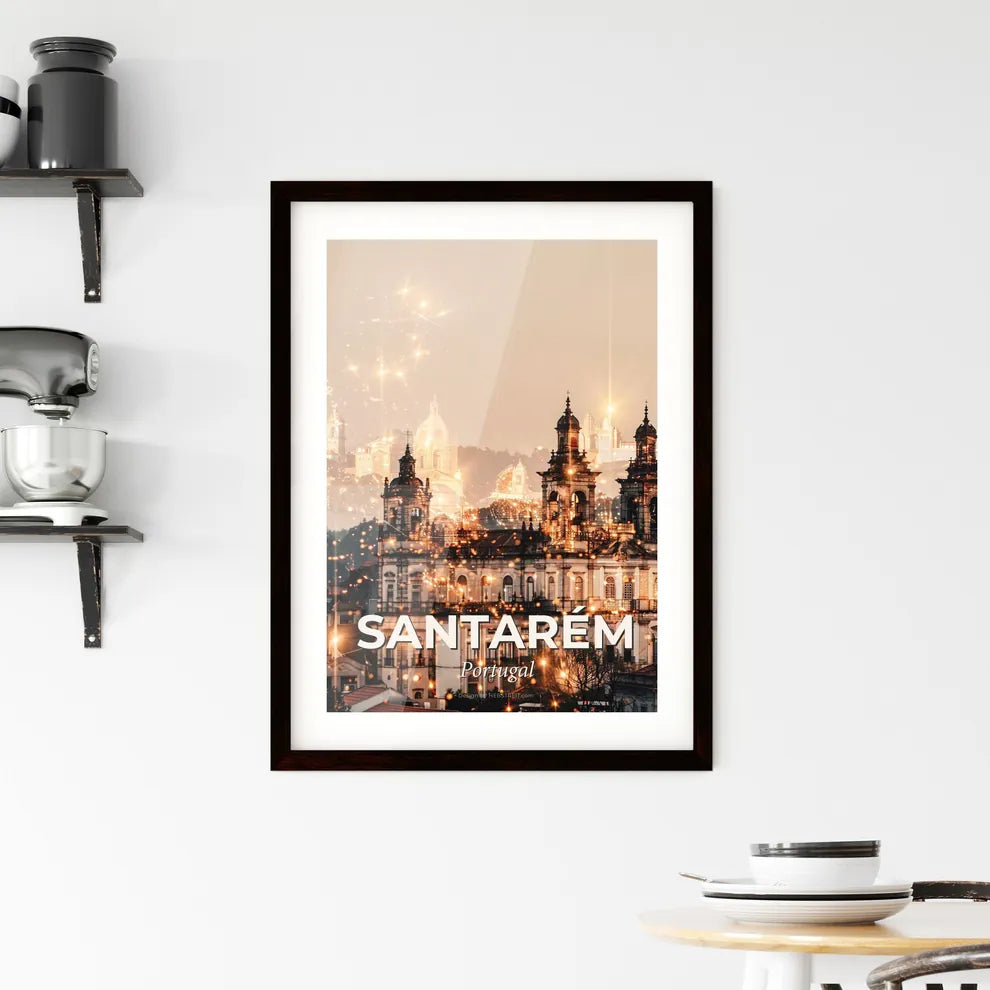 Santarém Skyline Art: Double Exposure, Bright Paper Framed Print