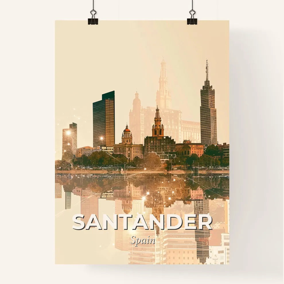 Santander Skyline Composite Art Poster Poster