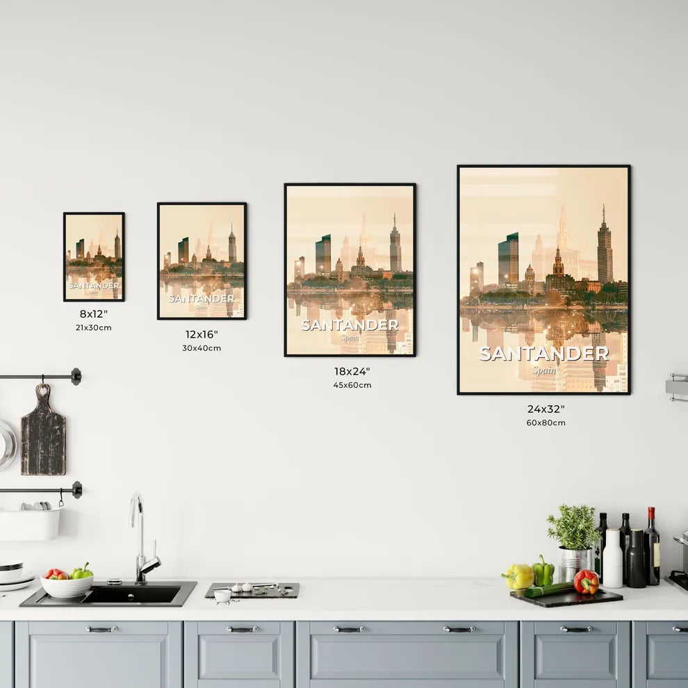 Santander Skyline Composite Art Poster Office Art
