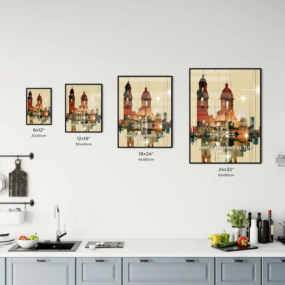 Santa Teresa del Tuy City Skyline Artsy Poster Office Art
