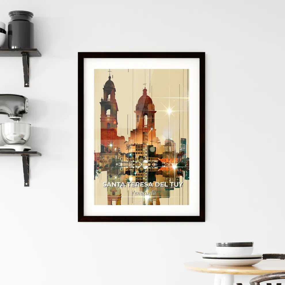 Santa Teresa del Tuy City Skyline Artsy Poster Framed Print