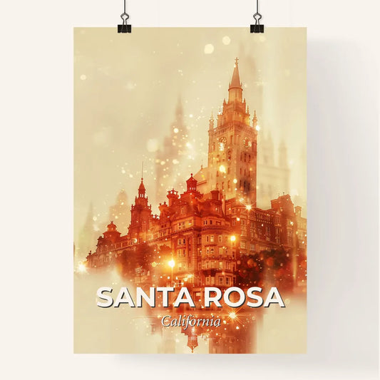 Santa Rosa Skyline Dreamy Poster Art Poster