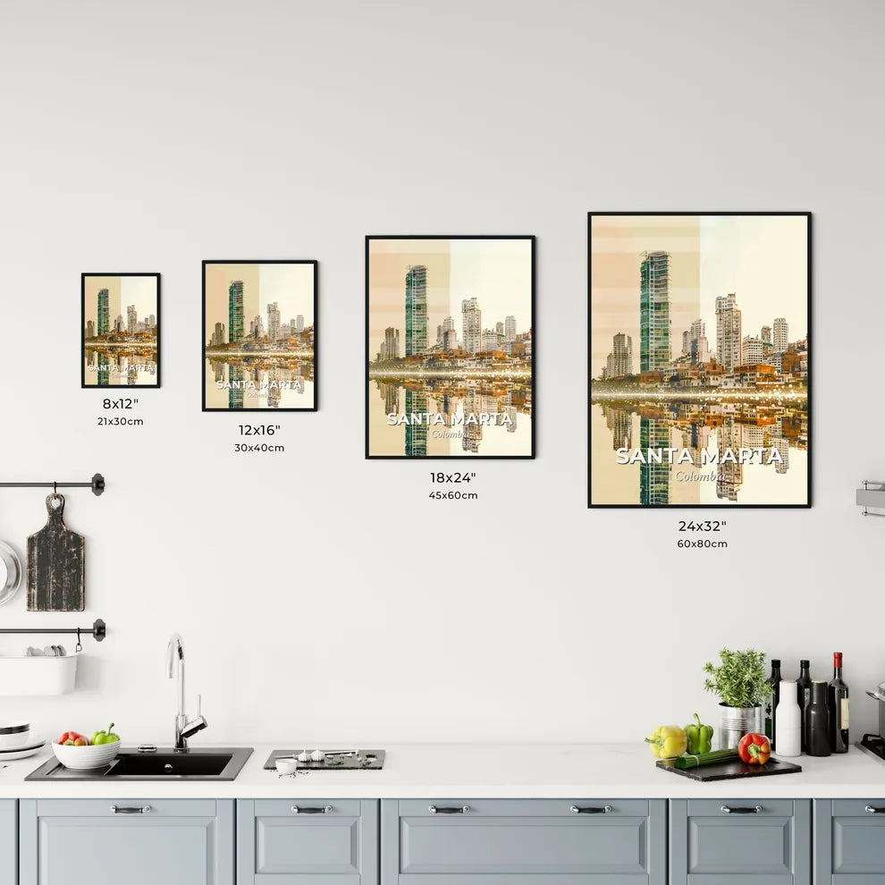 Santa Marta Skyline Double Exposure Poster Art Office Art