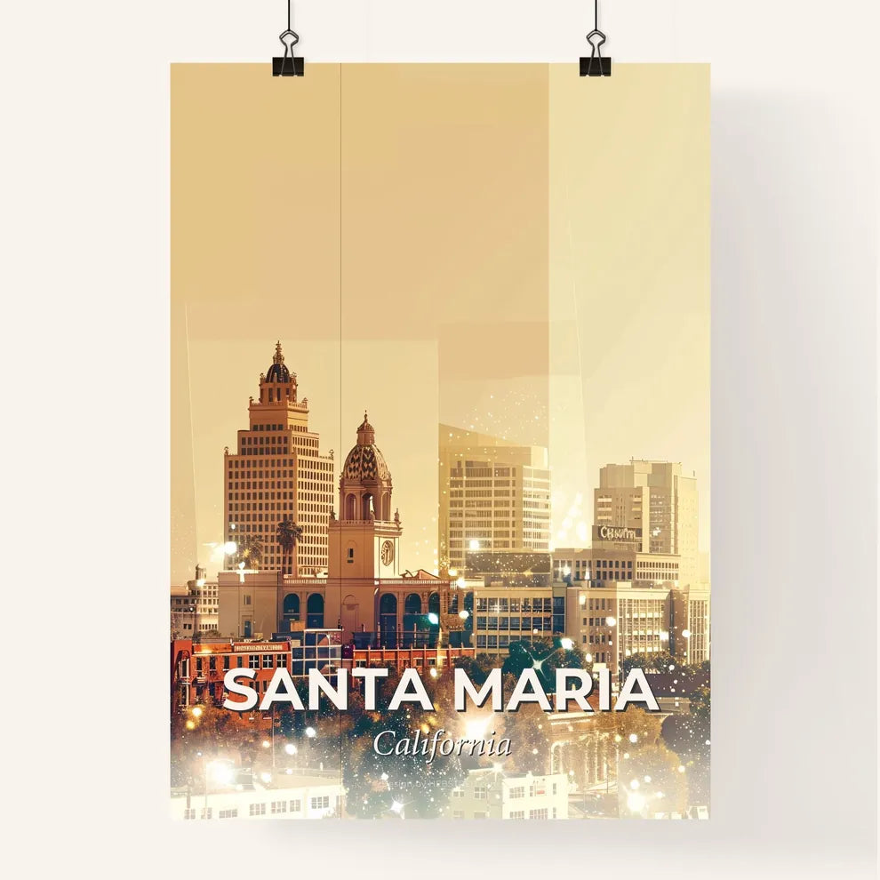 Santa Maria Skyline Art: Local Charm Radiating Poster