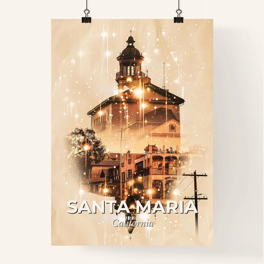 Santa Maria City Scenescape Skyline Print Poster