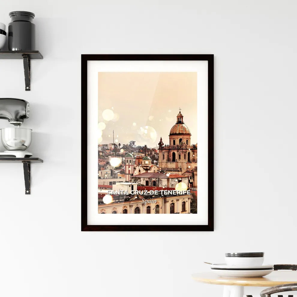 Santa Cruz Skyline Art with Local Icons Framed Print