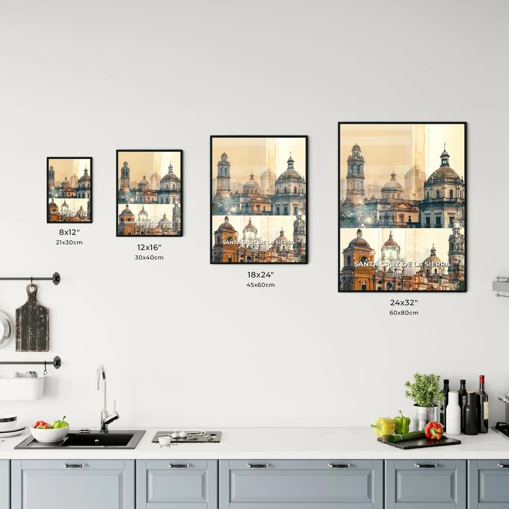 Santa Cruz de la Sierra: City Skyline and Icons Poster Office Art