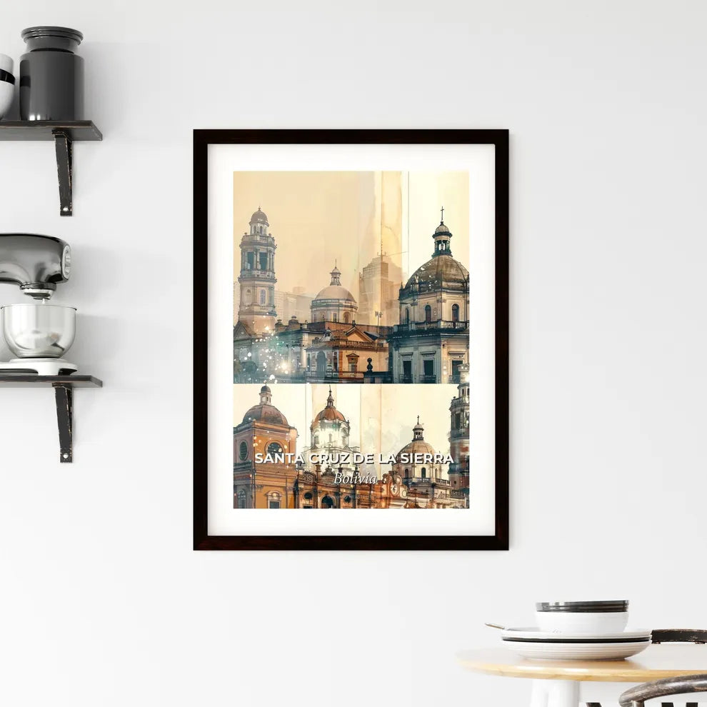 Santa Cruz de la Sierra: City Skyline and Icons Poster Framed Print