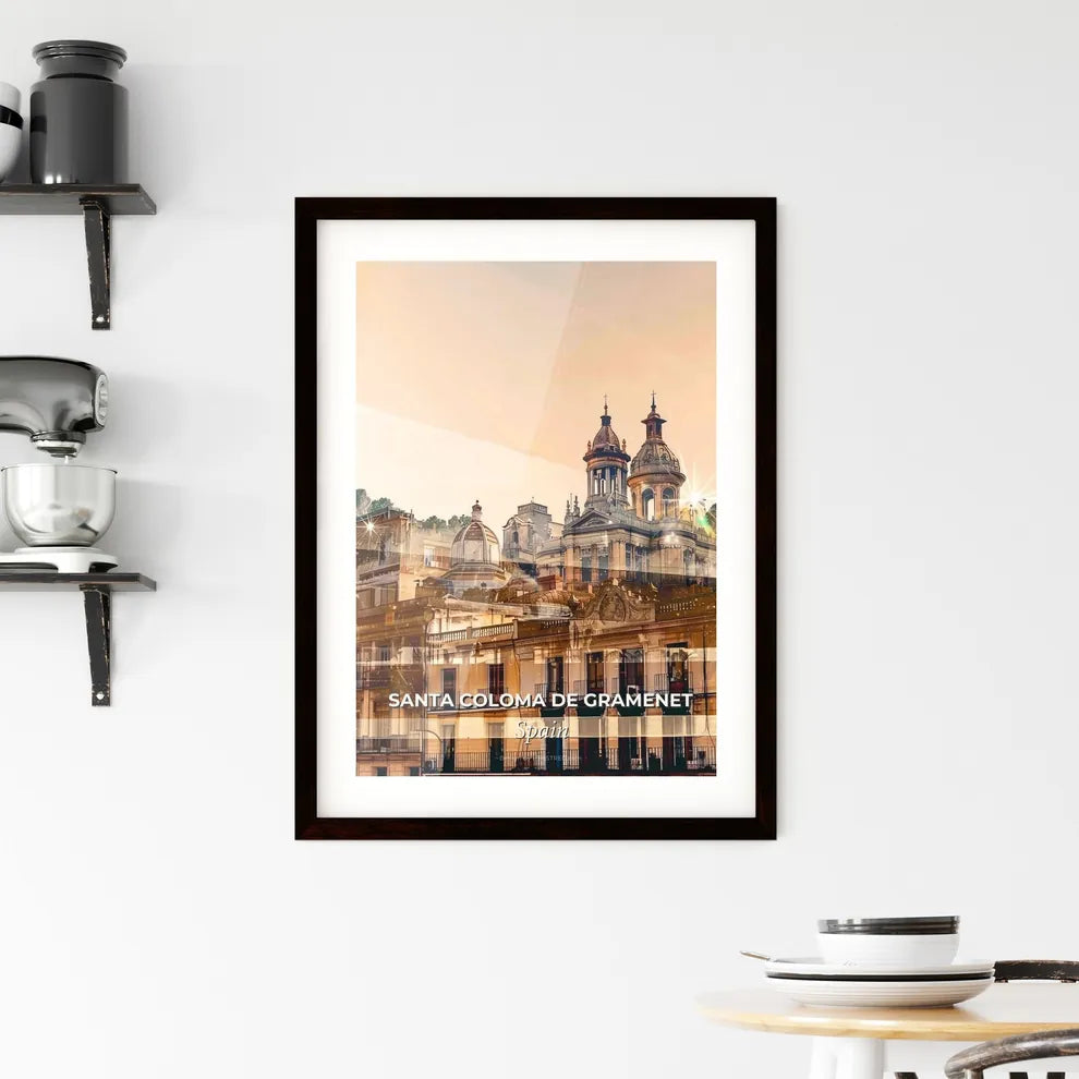 Santa Coloma De Gramenet Spain Skyline Art Framed Print