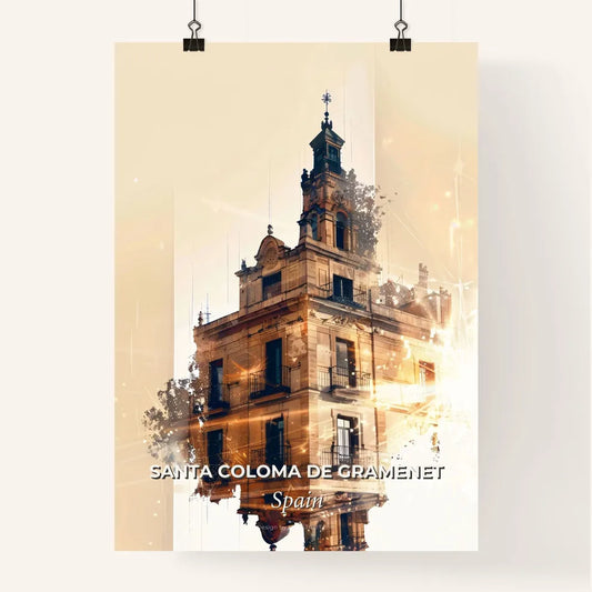 Santa Coloma Skyline Sunset Composite Poster