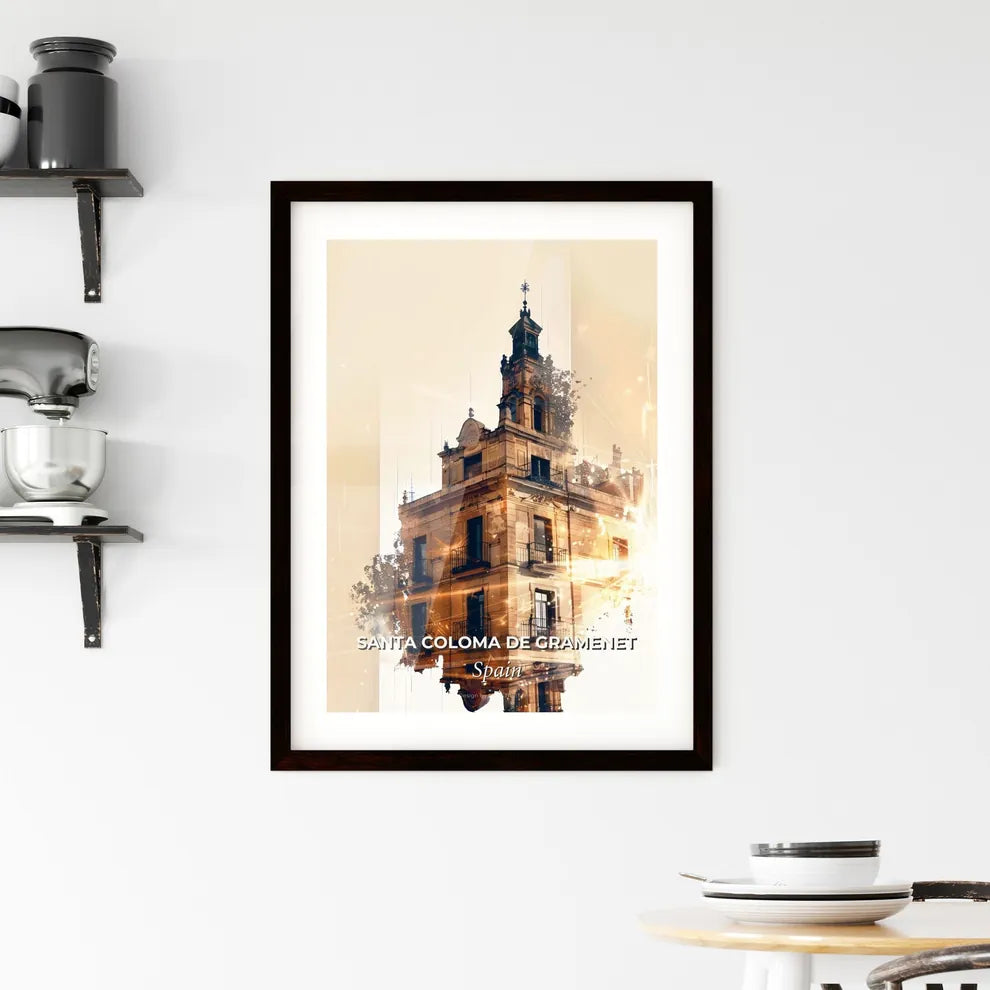Santa Coloma Skyline Sunset Composite Framed Print