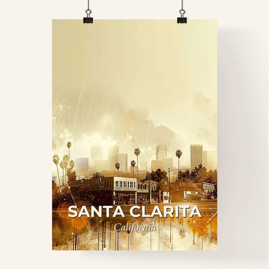 Santa Clarita City Icon Skyline Pop Art Poster