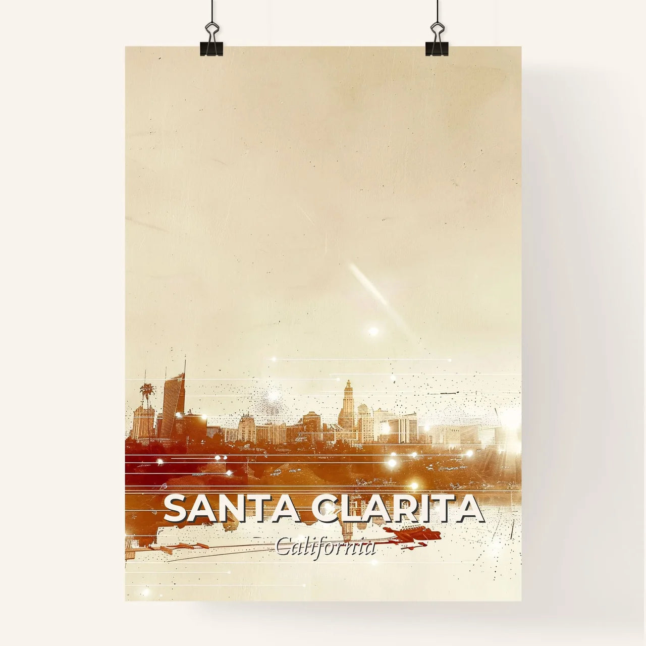 Santa Clarita City Skyline Poster Art Poster