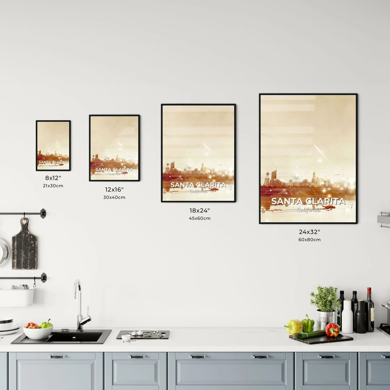 Santa Clarita City Skyline Poster Art Office Art