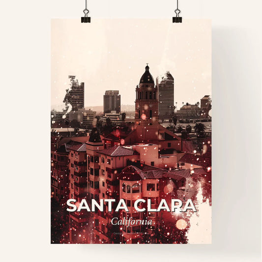 Santa Clara Skyline Panorama Cityscape with Architecture Icons Poster
