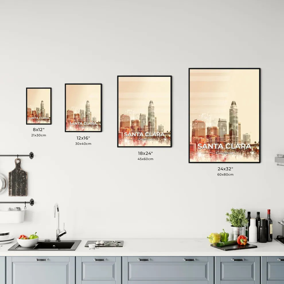 Santa Clara Cityscape Art: Skyline and Architecture Composite Office Art