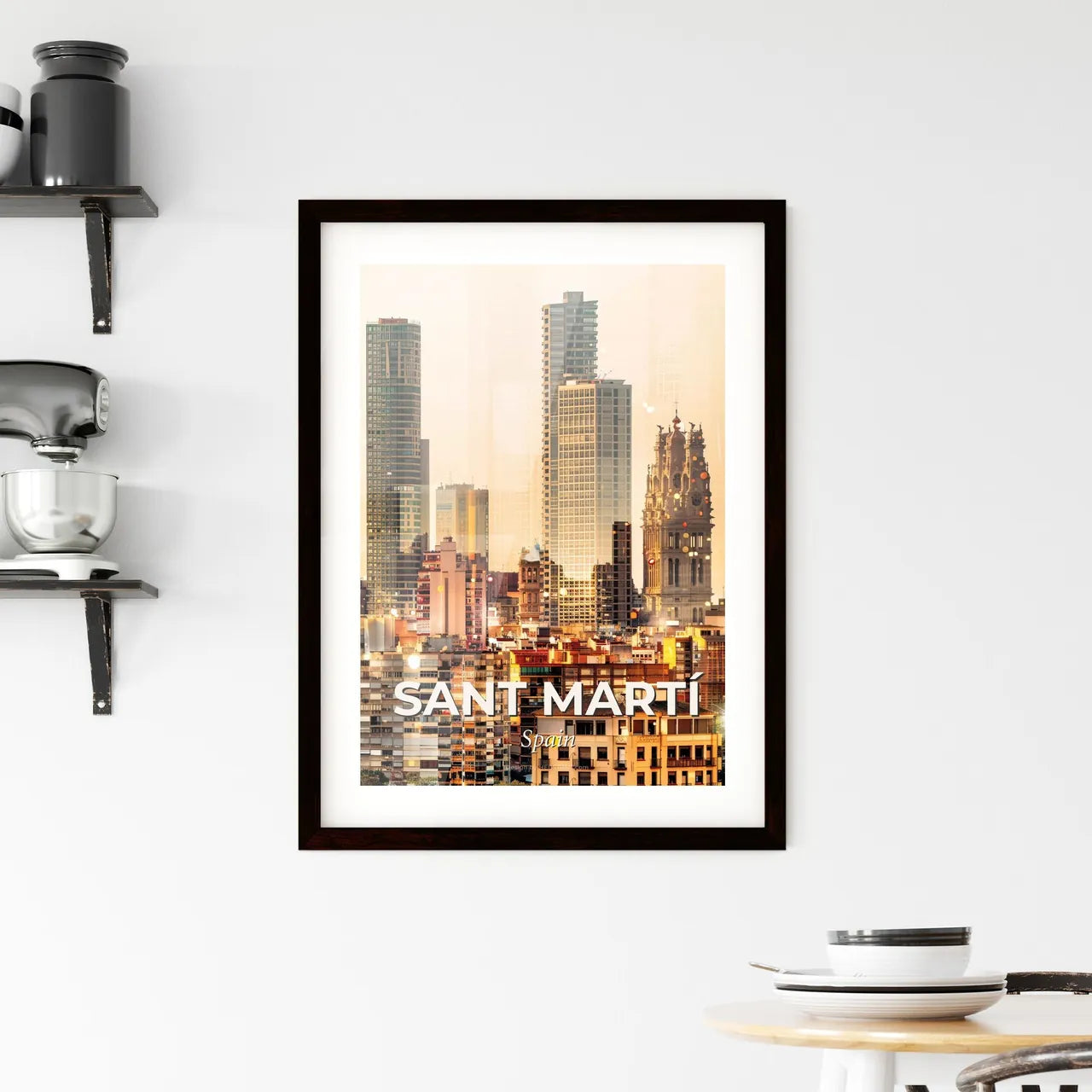 Sant Martí City Skyline Composite Artwork Framed Print