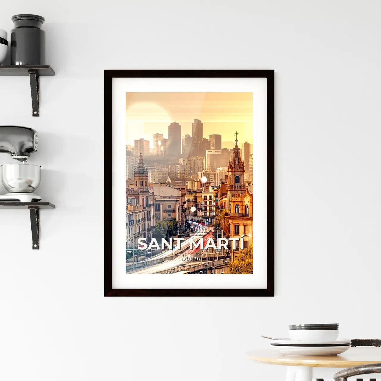 Sant Marti Double Exposure Skylines To Light Up Your Wall Framed Print