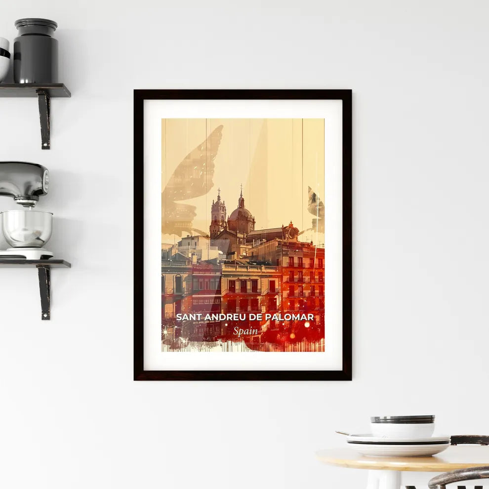 Barcelona Sant Andreu Skyline Cityscape Poster Framed Print