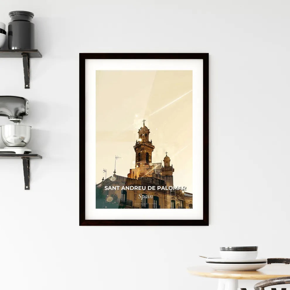 Sant Andreu de Palomar Skyline Double Exposure Art Framed Print