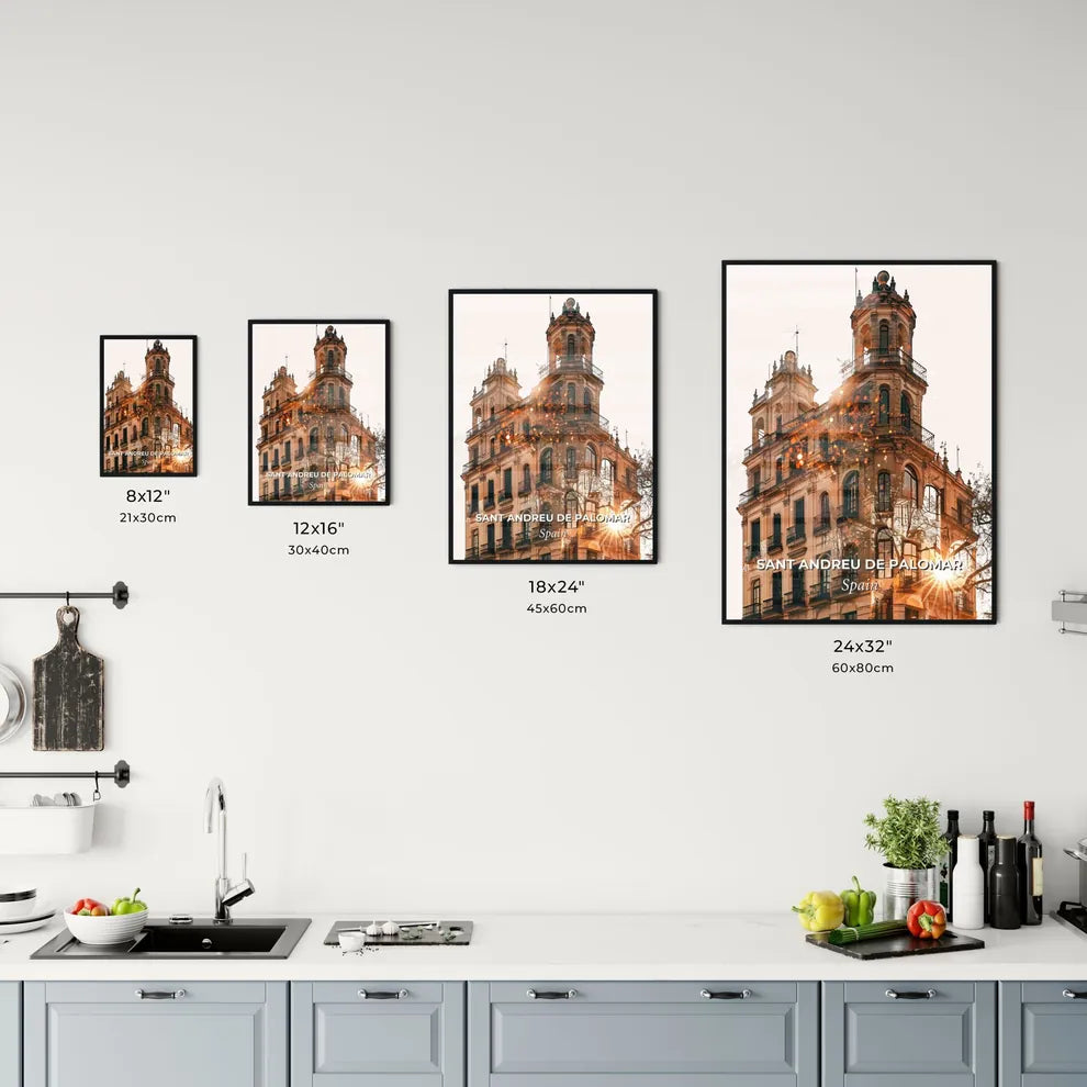 Sant Andreu de Palomar: City Icons on Beige Office Art