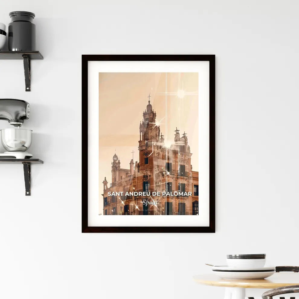 Sant Andreu de Palomar: City Skyline Meets Local Charm Framed Print