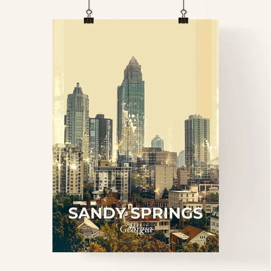 Sandy Springs City Skyline Composite Poster Art Poster