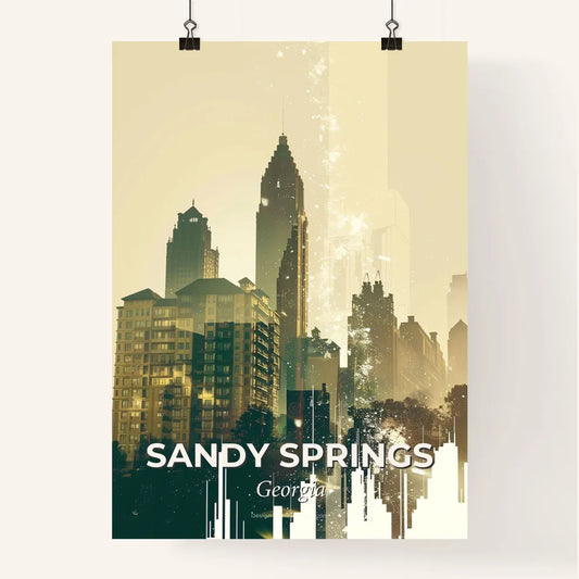 Sandy Springs Cityscape Skyline Poster Artwork Poster