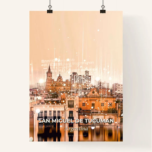 San Miguel de Tucuman Double Exposure Art Skyline Poster