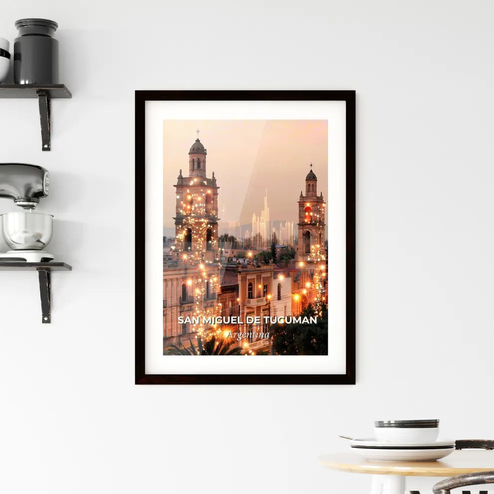San Miguel Dreamy Cityscape Skyline Composite Framed Print