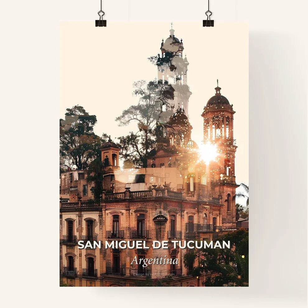 Tucuman Skyline Double Exposure Art Poster